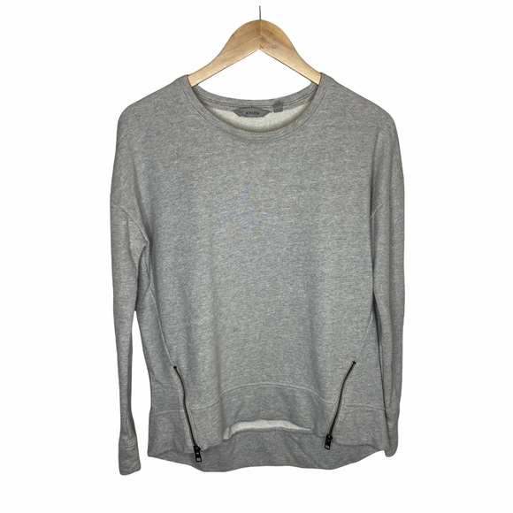 Athleta Gray Pullover Side Zip Crewneck - Picture 2 of 10
